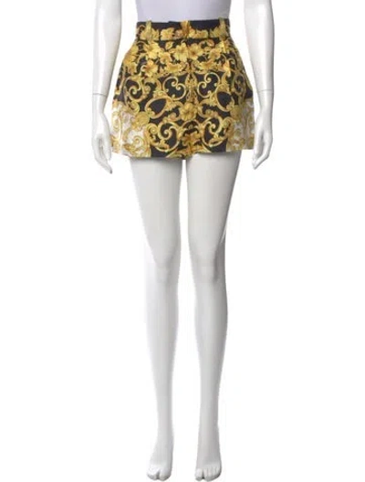 Pre-owned Versace Silk Mini Shorts In Black