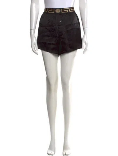 Pre-owned Versace Silk Mini Shorts In Black