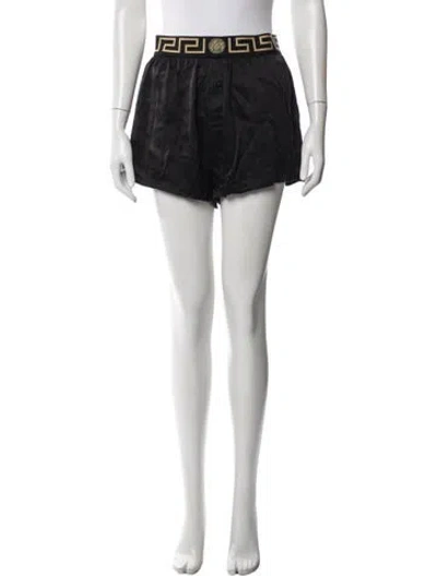 Pre-owned Versace Silk Mini Shorts In Black