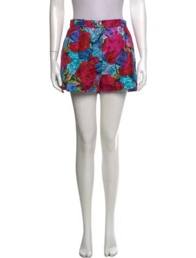 Pre-owned Versace Silk Mini Shorts In Blue