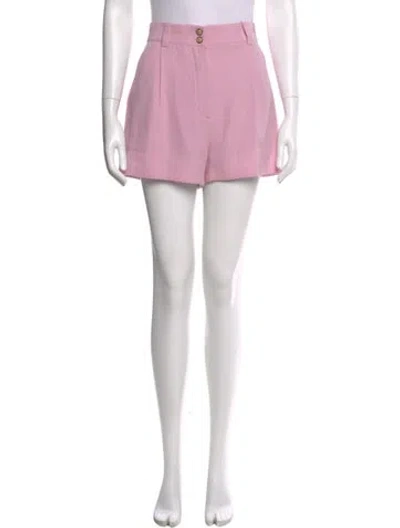 Pre-owned Versace Silk Mini Shorts In Pink