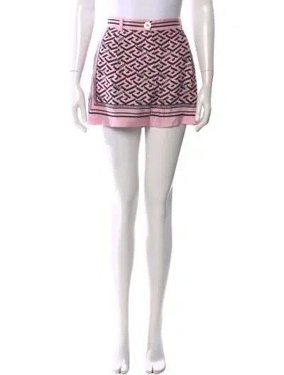 Pre-owned Versace Silk Mini Shorts In Pink