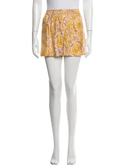 Pre-owned Versace Silk Mini Shorts In Pink