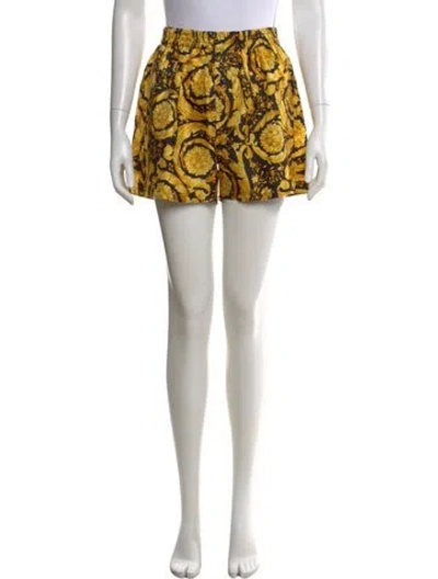 Pre-owned Versace Silk Mini Shorts W/ Tags In Multi