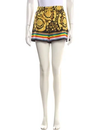 Pre-owned Versace Silk Mini Shorts W/ Tags In Multi