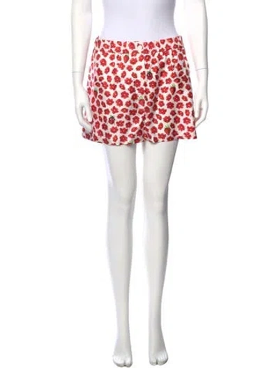 Pre-owned Versace Silk Mini Shorts W/ Tags In Red