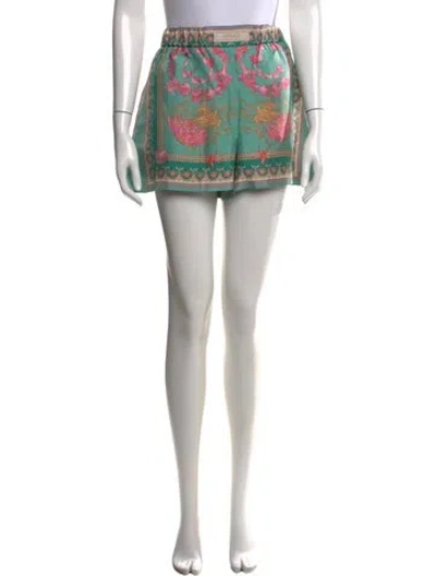 Pre-owned Versace Silk Mini Shorts In Yellow
