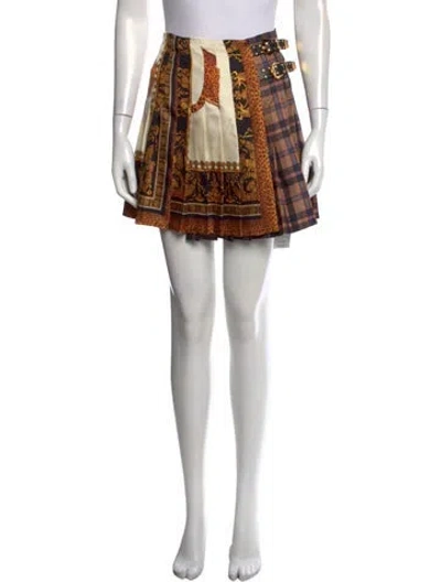 Pre-owned Versace Silk Mini Skirt In Black