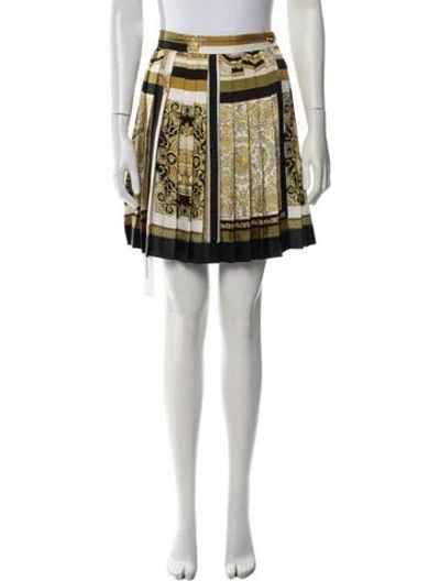 Pre-owned Versace Silk Mini Skirt In Black