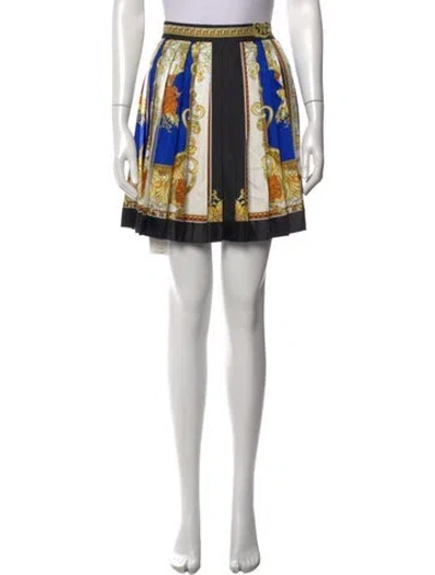 Pre-owned Versace Silk Mini Skirt In Black