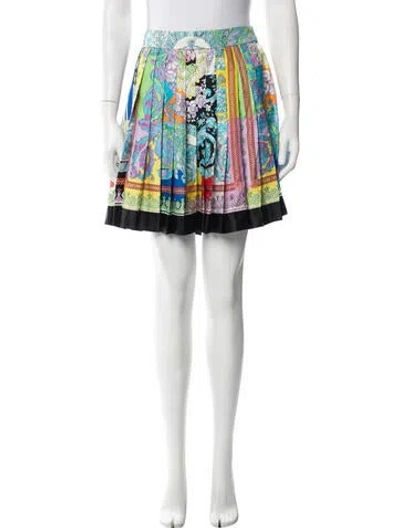 Pre-owned Versace Silk Mini Skirt In Black
