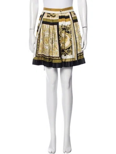 Pre-owned Versace Silk Mini Skirt In Black