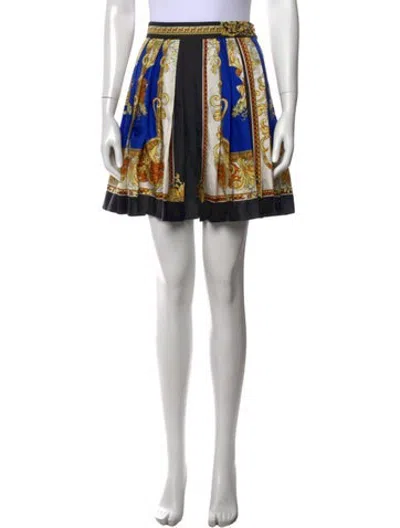 Pre-owned Versace Silk Mini Skirt In Black