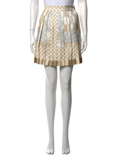 Pre-owned Versace Silk Mini Skirt In Gold/yellow