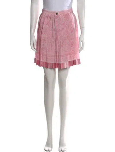 Pre-owned Versace Silk Mini Skirt In Pink