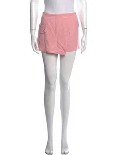 Pre-owned Versace Silk Mini Skirt In Pink