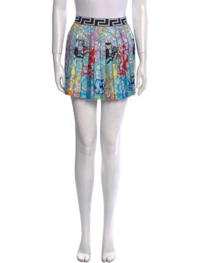Pre-owned Versace Kids' Silk Mini Skirt In Pink/red