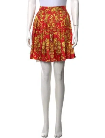 Pre-owned Versace Silk Mini Skirt In Red