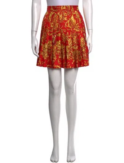 Pre-owned Versace Silk Mini Skirt In Red