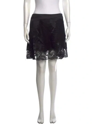 Pre-owned Versace Silk Mini Skirt W/ Tags In Black
