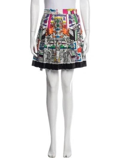 Pre-owned Versace Silk Mini Skirt In White