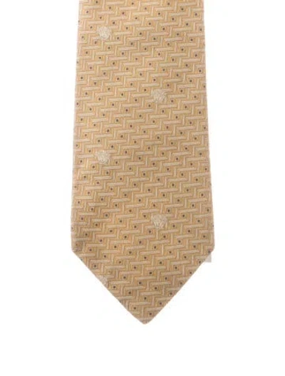 Pre-owned Versace Silk Neck Tie In Neutrals
