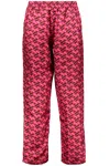 Versace Greek Signature Silk Pajama Pants In Fuchsia
