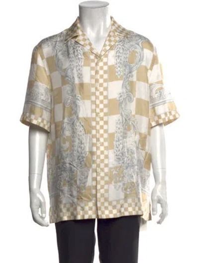 Pre-owned Versace Silk Patterned Shirt In Neutral