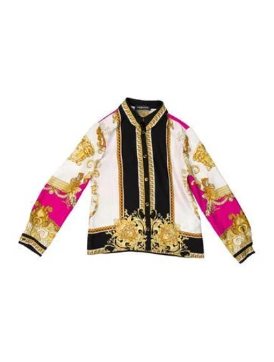 Pre-owned Versace Babies' Silk Patterned Top In Multicolor