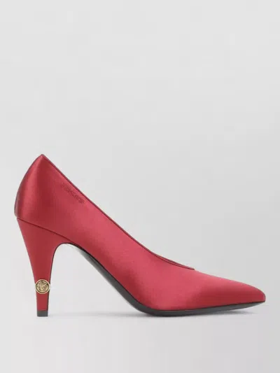 Versace Silk Pointed-toe Pumps In Red