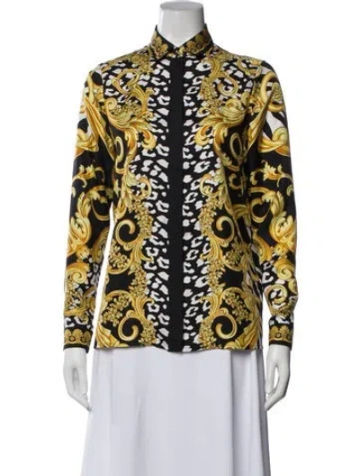 Pre-owned Versace Silk Printed Lounge Set In Gold