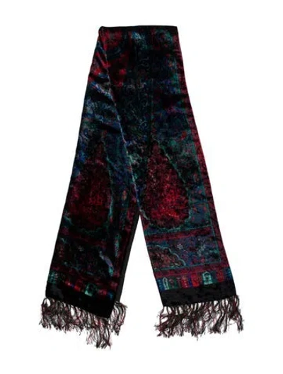 Pre-owned Versace Silk Printed Scarf In Black