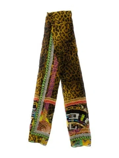 Pre-owned Versace Silk Printed Scarf In Multi