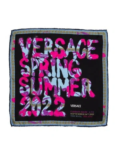 Pre-owned Versace Silk Printed Scarf In Multi