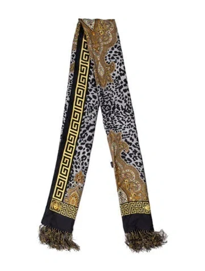 Pre-owned Versace Silk Printed Scarf In Multi
