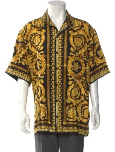 Pre-owned Versace Silk Printed Shirt In Multi
