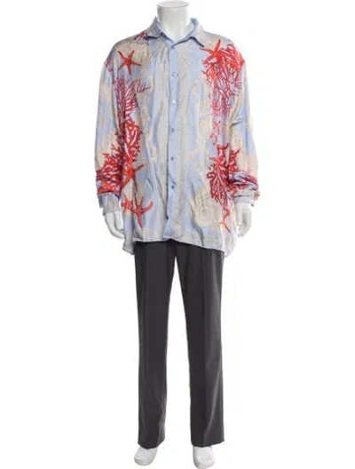 Pre-owned Versace Silk Printed Shirt In Multi