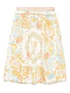 Versace Silk Printed Skirt In Yellow