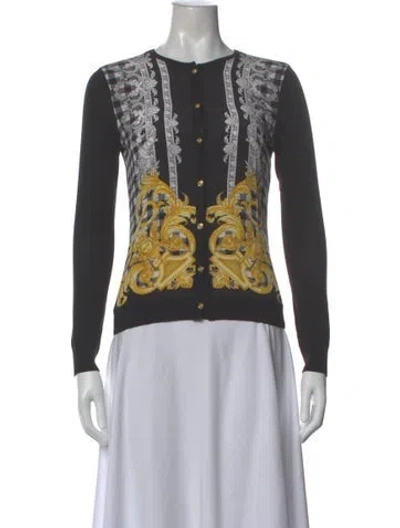 Pre-owned Versace Silk Printed Sweater In Multi