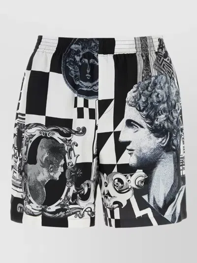 VERSACE SILK PRINTED SWIM SHORTS