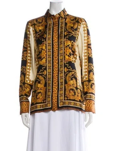 Pre-owned Versace Silk Printed Top
