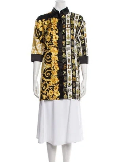 Pre-owned Versace Silk Printed Tunic In Multi