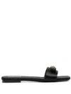 Versace Silk Sandals In Black