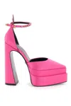 Versace Pink Aevitas Platform Heels In Multi