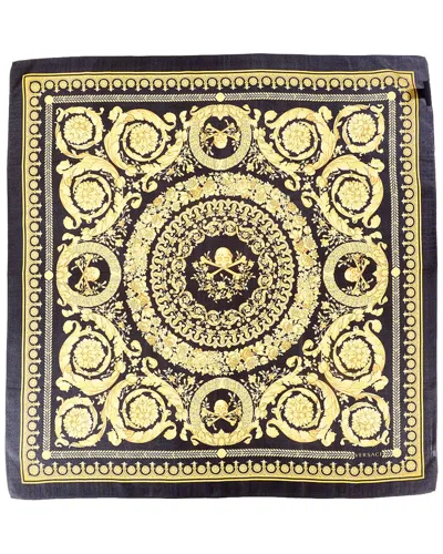 Versace Silk Scarf In Black