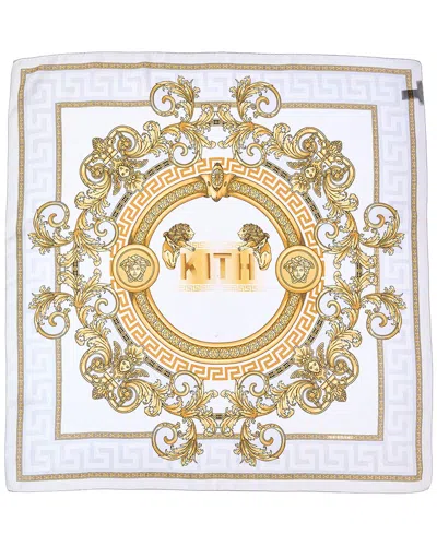 Versace Silk Scarf In White