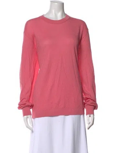 Pre-owned Versace Silk Scoop Neck Sweater In Pink