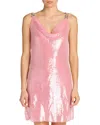 Versace Medusa Strap Silk Chiffon Sequin Cocktail Dress In Pink
