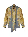 Versace Silk Shirt In Brown