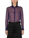 Versace Women's Silk Shirt In Purple